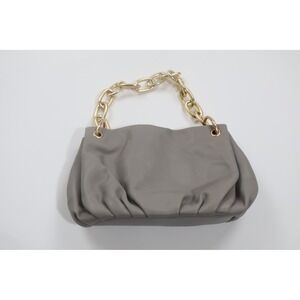 House of Want Bag We Are Chic Ruched Chain Shoulder Bag Grey Vegan Leather